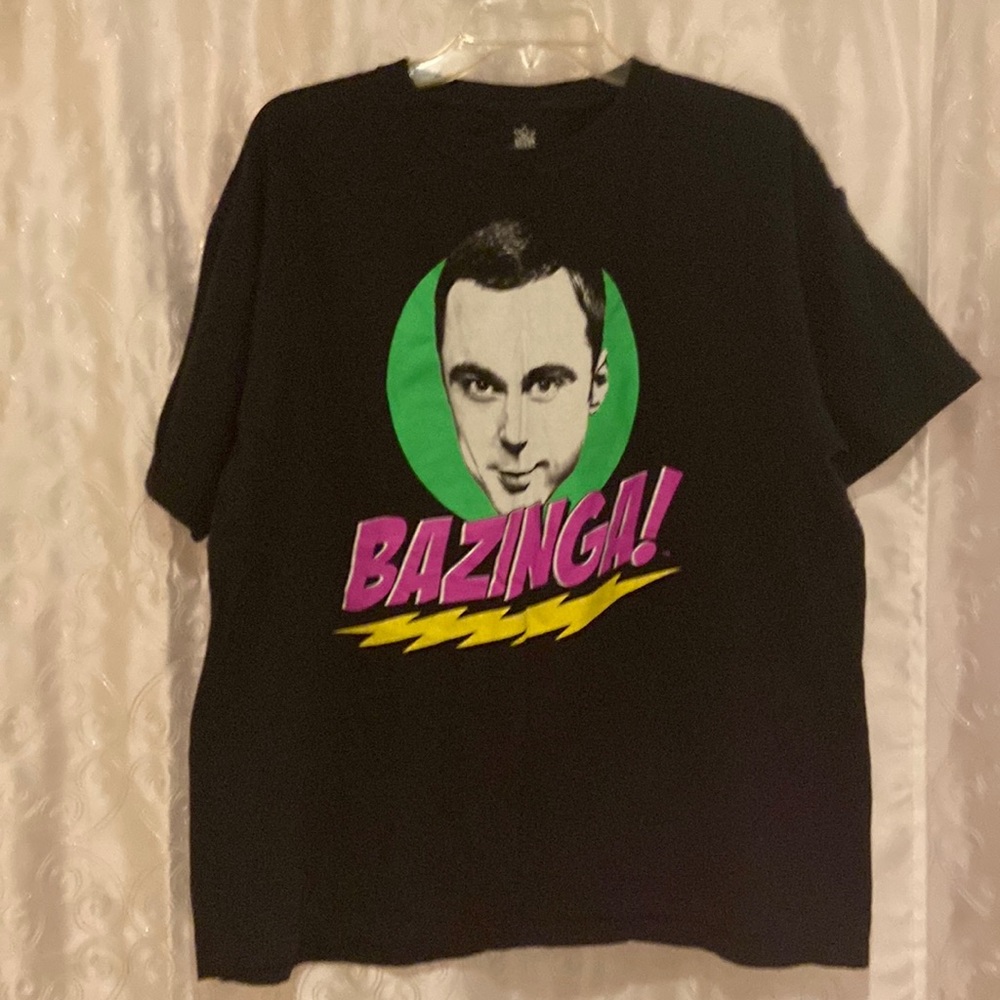 The Big Bang Theory Sheldon Bazinga! T-Shirt Adult Size Large 🔥